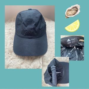 Adidas Black Cap with Adjustable Strap, Unisex, 100% Nylon